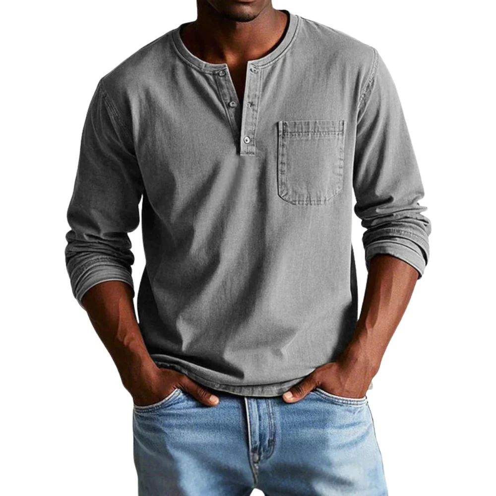 Chemise homme à col rond en coton-polyester - Image 4