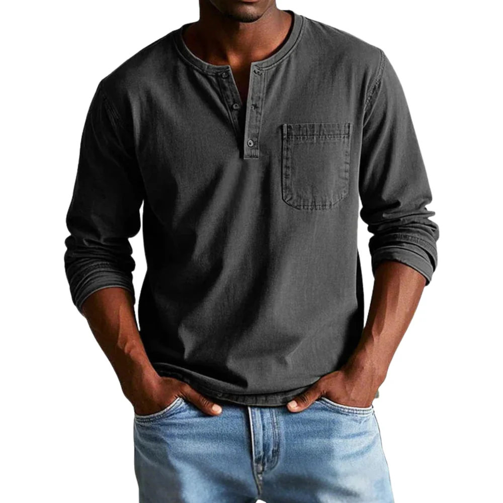 Chemise homme à col rond en coton-polyester - Image 5