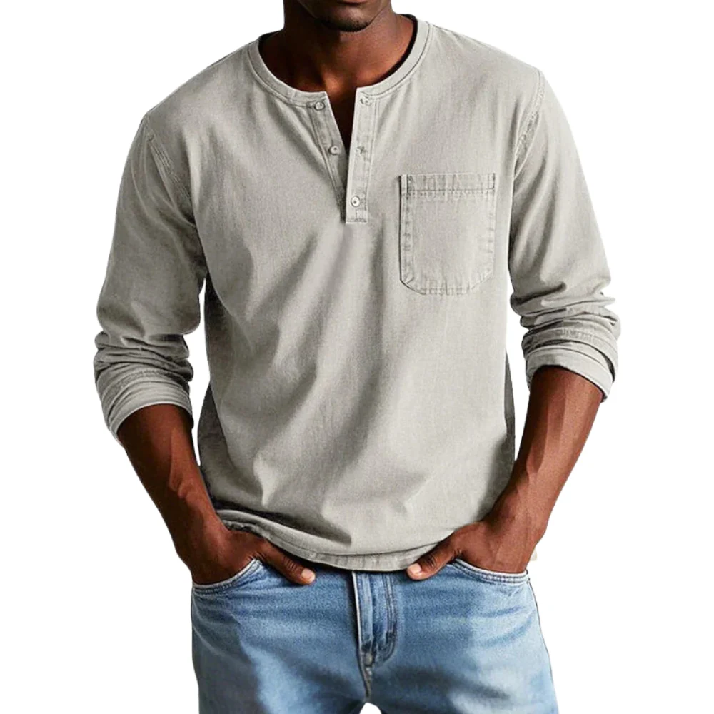 Chemise homme à col rond en coton-polyester - Image 6