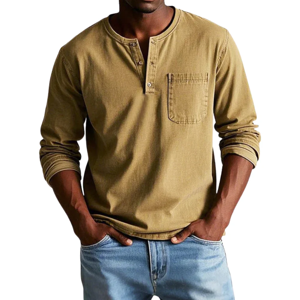 Chemise homme à col rond en coton-polyester - Image 7