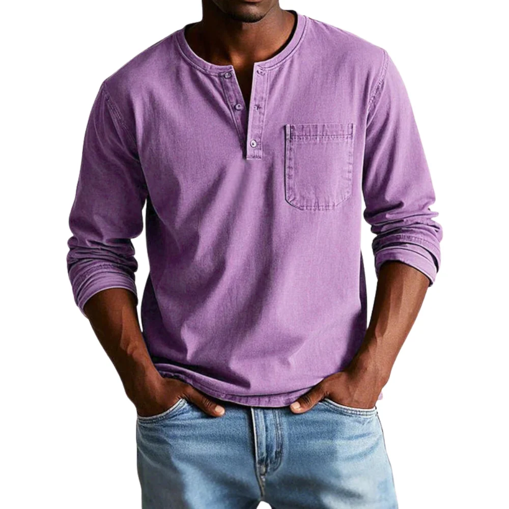 Chemise homme à col rond en coton-polyester - Image 8