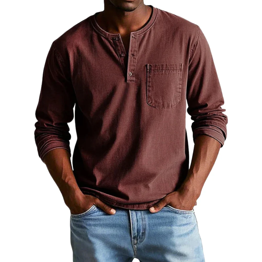 Chemise homme à col rond en coton-polyester - Image 9