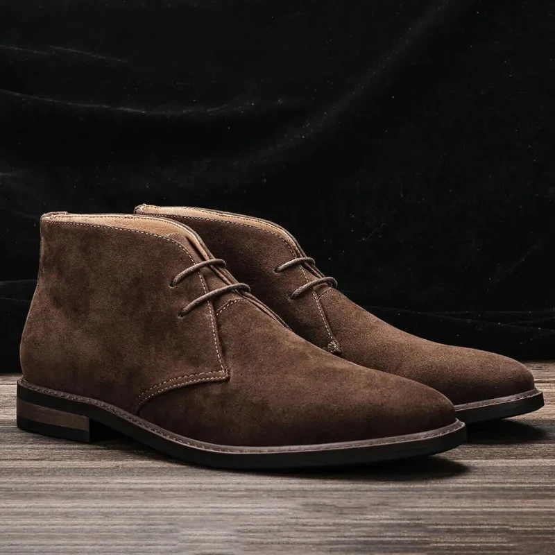 Bottines rétro à lacets en daim synthétique avec bout rond - Image 6