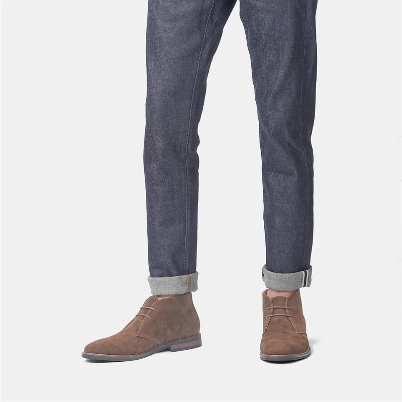 Bottines rétro à lacets en daim synthétique avec bout rond - Image 8