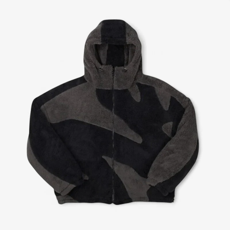 Veste homme à capuche en polaire zippée manches longues
