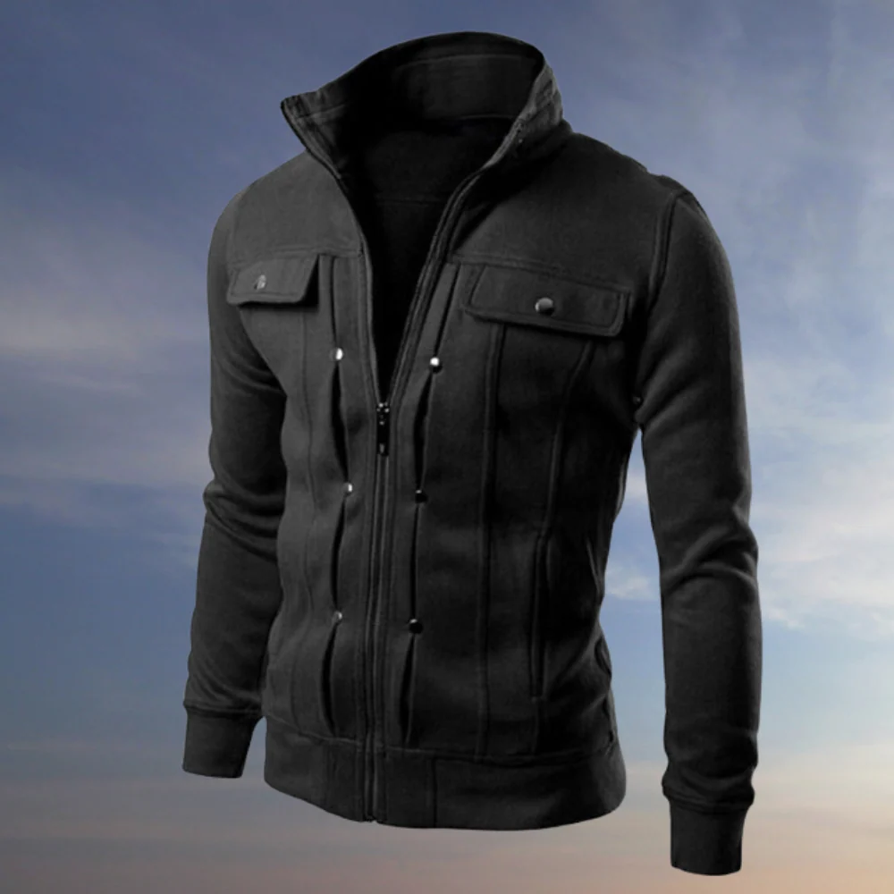 Veste zippée homme col montant manches longues - Image 2