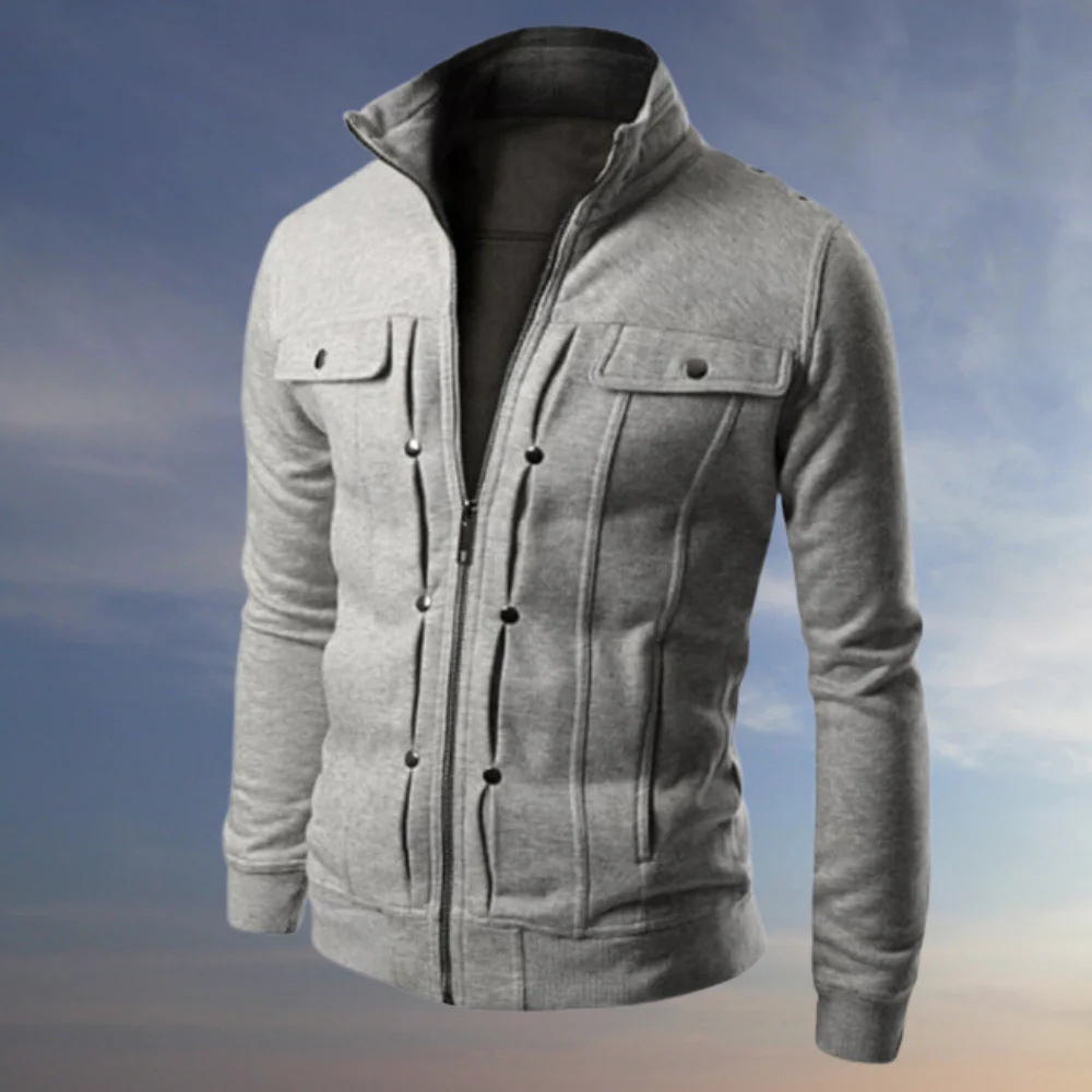 Veste zippée homme col montant manches longues - Image 3