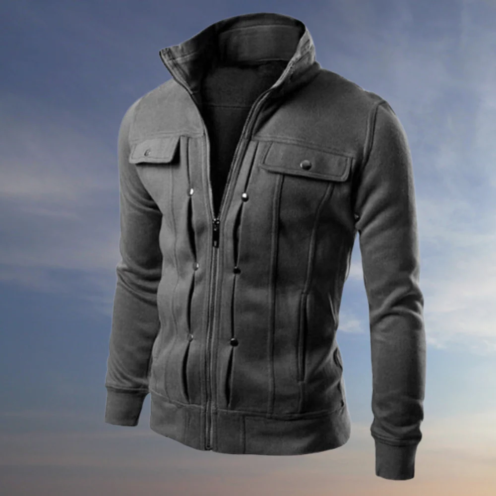 Veste zippée homme col montant manches longues - Image 4