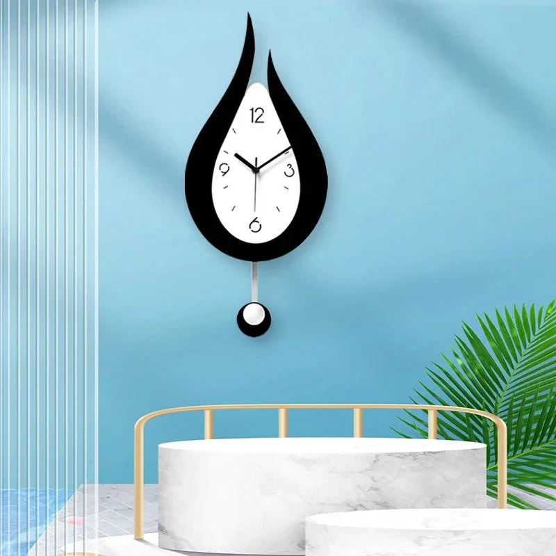 Horloge murale goutte d’eau avec pendule - Image 4