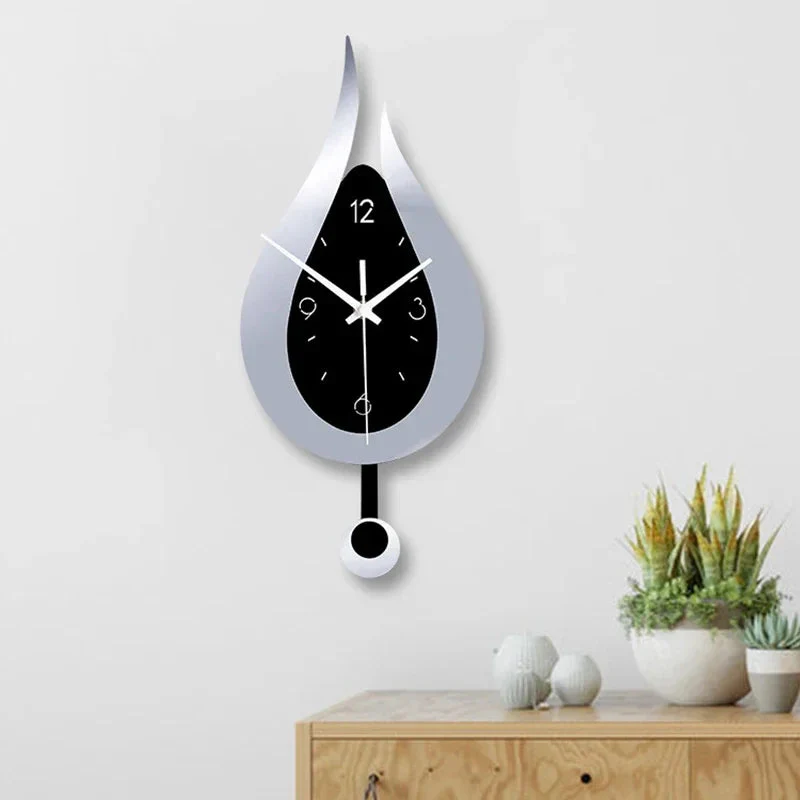 Horloge murale goutte d’eau avec pendule - Image 5