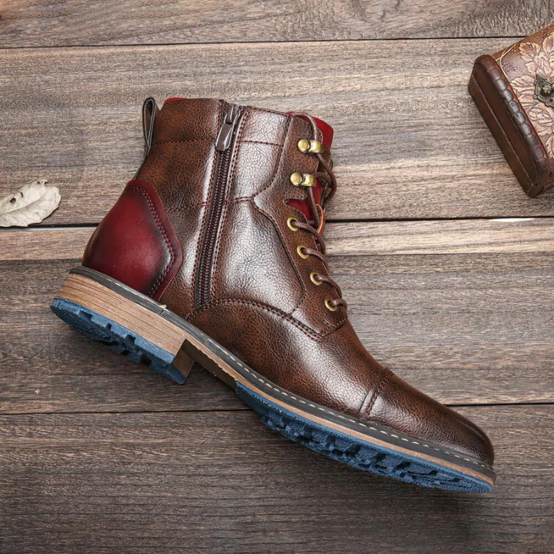 Chaussures homme cuir bout rond à lacets - Image 4