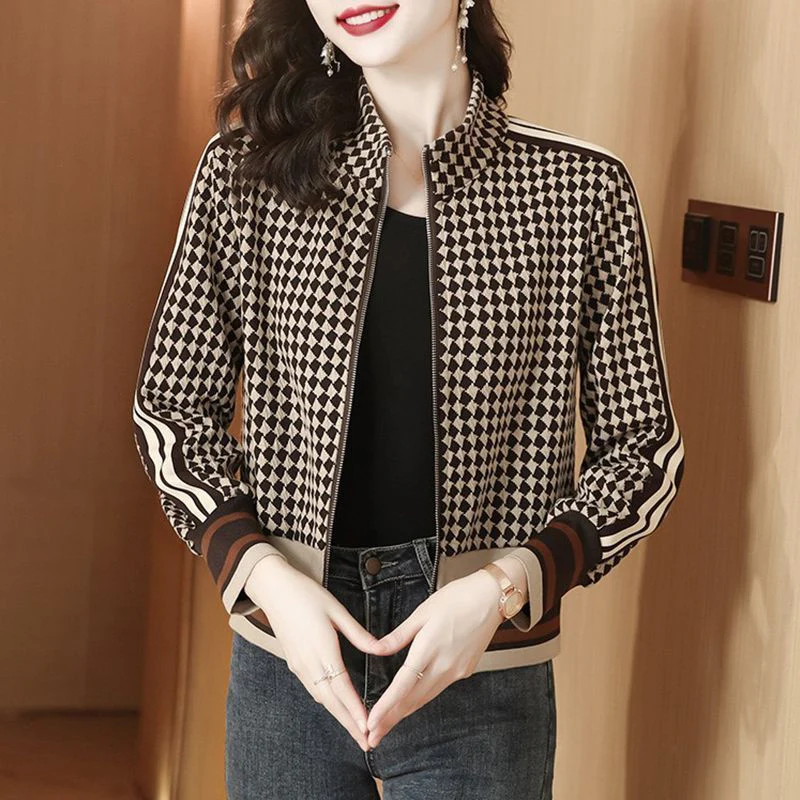 Veste femme imprimée col montant Aria - Image 3