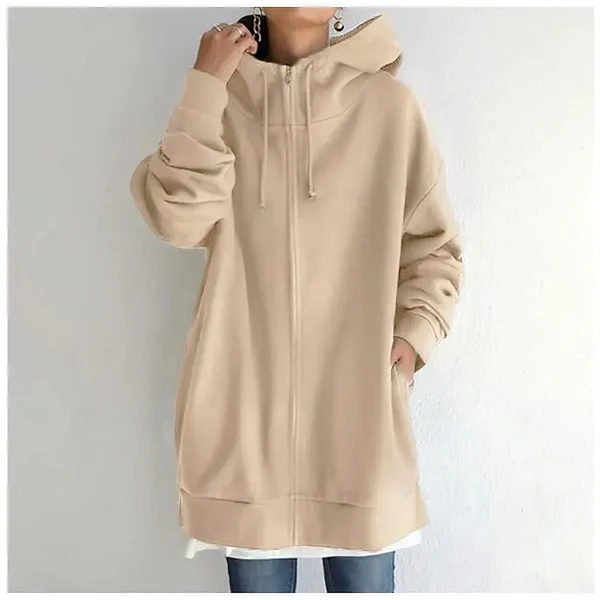 Sweat à capuche femme oversize zippé - Image 2