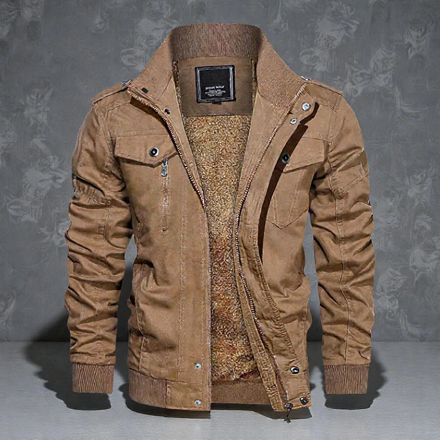 Asher – Veste à manches longues avec poches zippées et col montant - Image 8