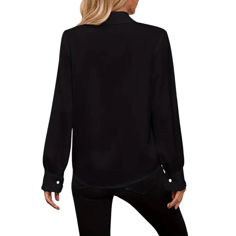 Blouse boutonnée avec col à volants et manches bouffantes - Image 8