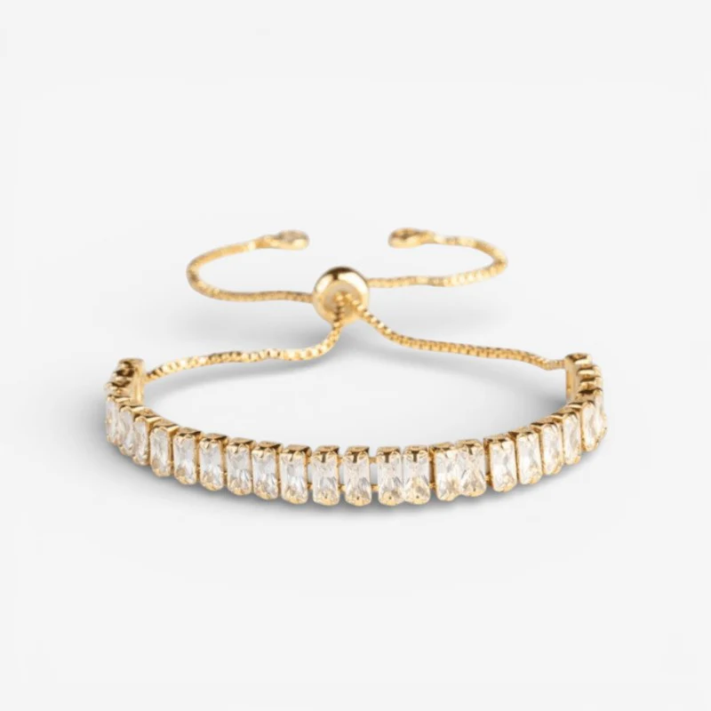 Bracelet ajustable en cristal avec motif cœur accessoire élégant au quotidien