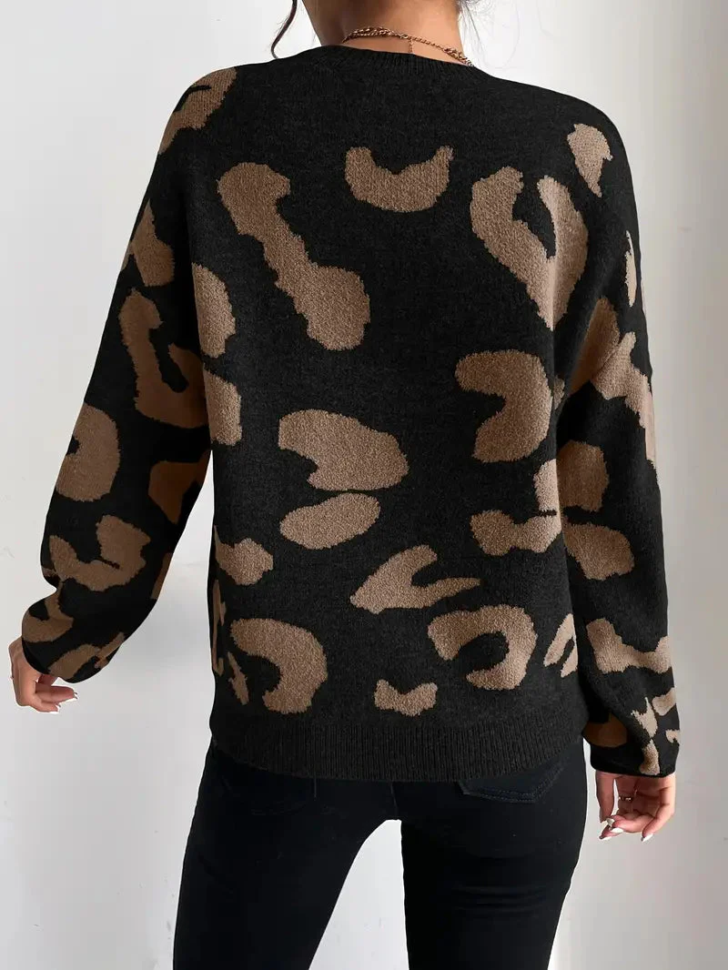 Pull femme motif léopard coupe décontractée - Image 6