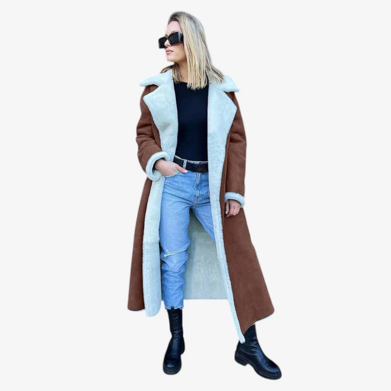 Manteau aviateur long femme à col revers - Image 5
