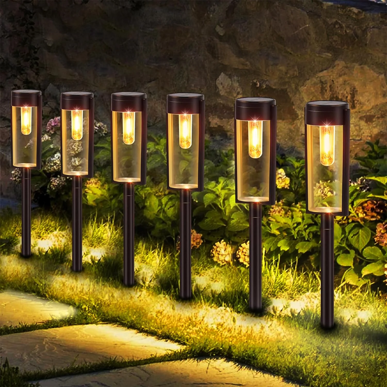 Lampes solaires de jardin modernes avec design d'ampoule - Image 2