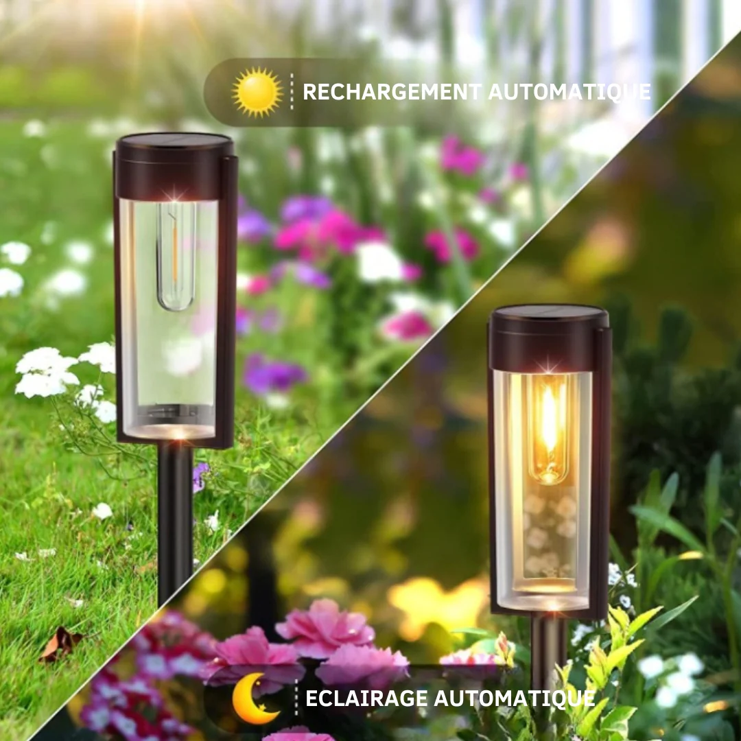 Lampes solaires de jardin modernes avec design d'ampoule - Image 5