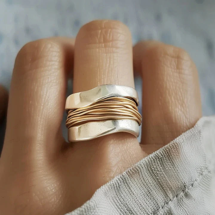 Bague Double Ton Torsadée - Image 2