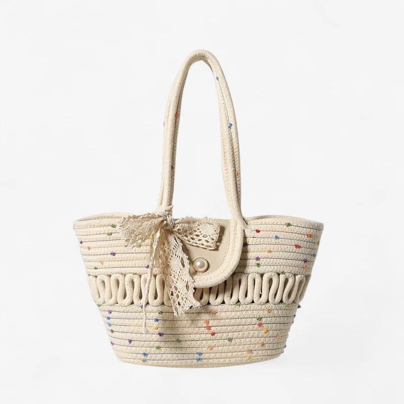 Sac à main grande capacité avec nœud décoratif