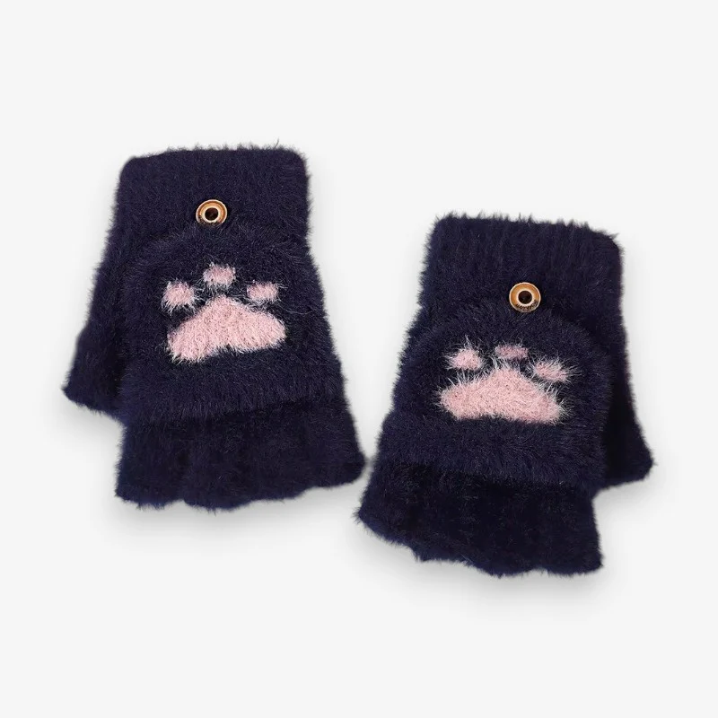 Mitaines femme courtes sans doigts en peluche - Image 2