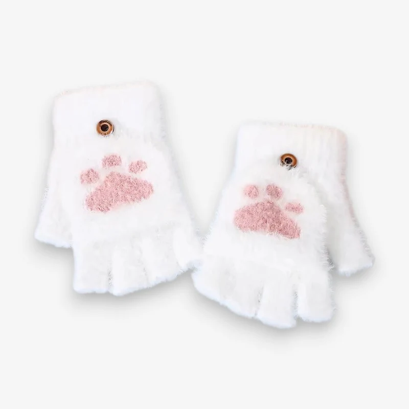 Mitaines femme courtes sans doigts en peluche - Image 3