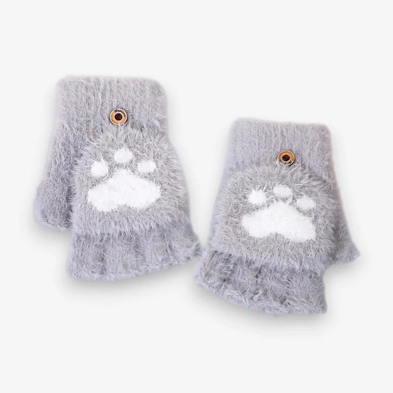 Mitaines femme courtes sans doigts en peluche - Image 5
