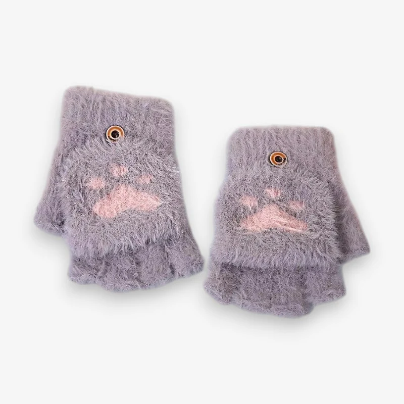Mitaines femme courtes sans doigts en peluche - Image 6