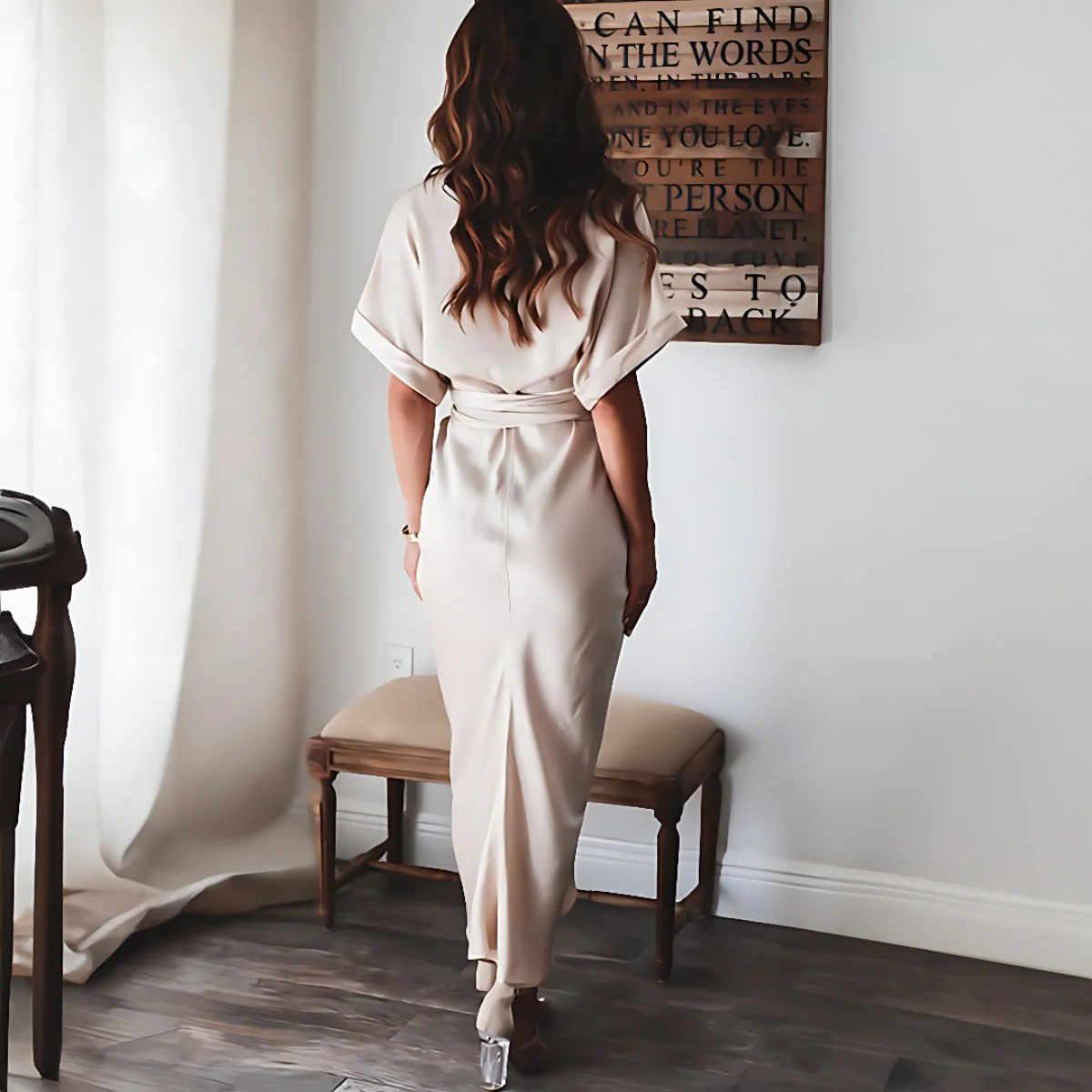 Robe longue Aurora avec boutons devant - Image 10