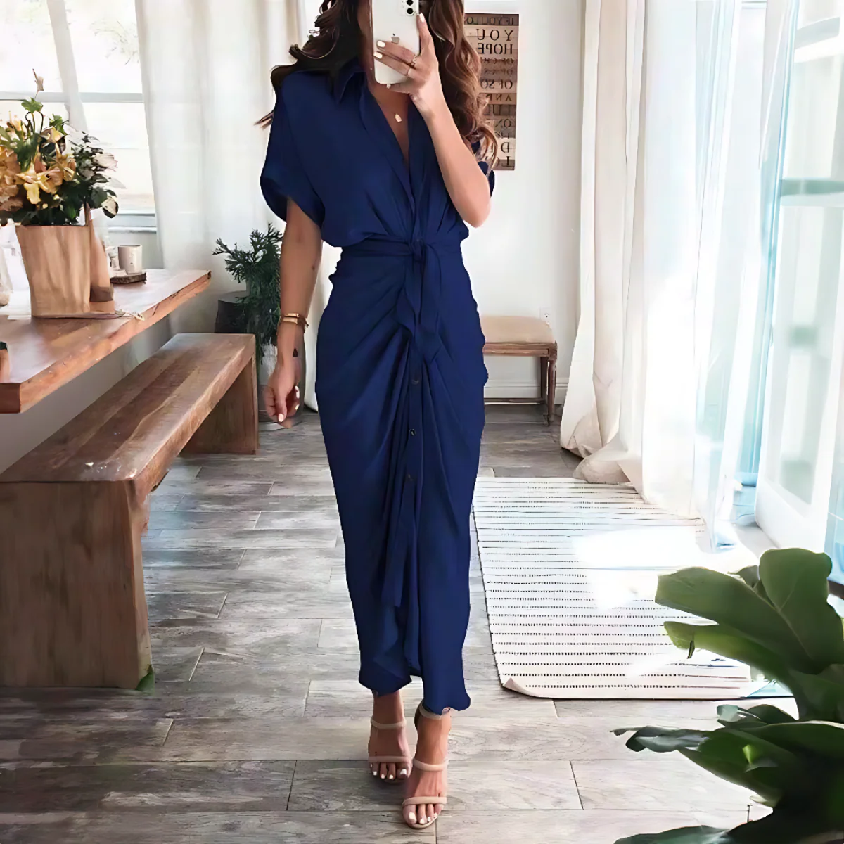 Robe longue Aurora avec boutons devant - Image 4
