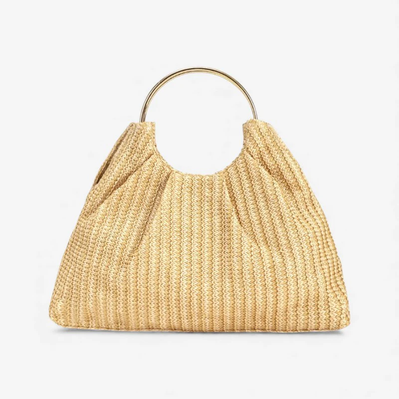 Sac à main femme en paille avec chaîne élégante