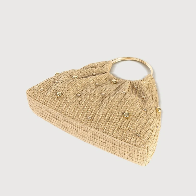 Sac à main femme en paille avec chaîne élégante - Image 3