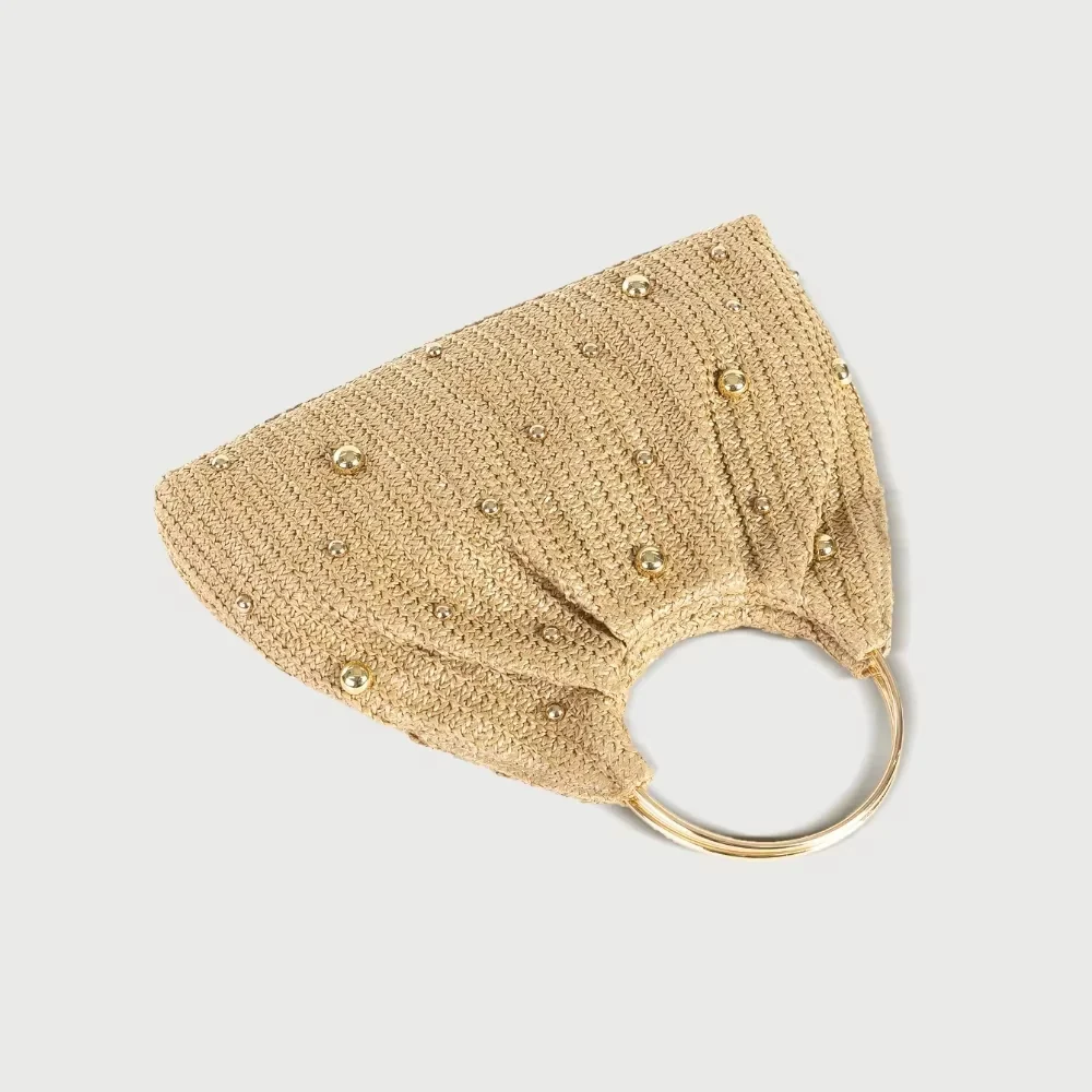 Sac à main femme en paille avec chaîne élégante - Image 4