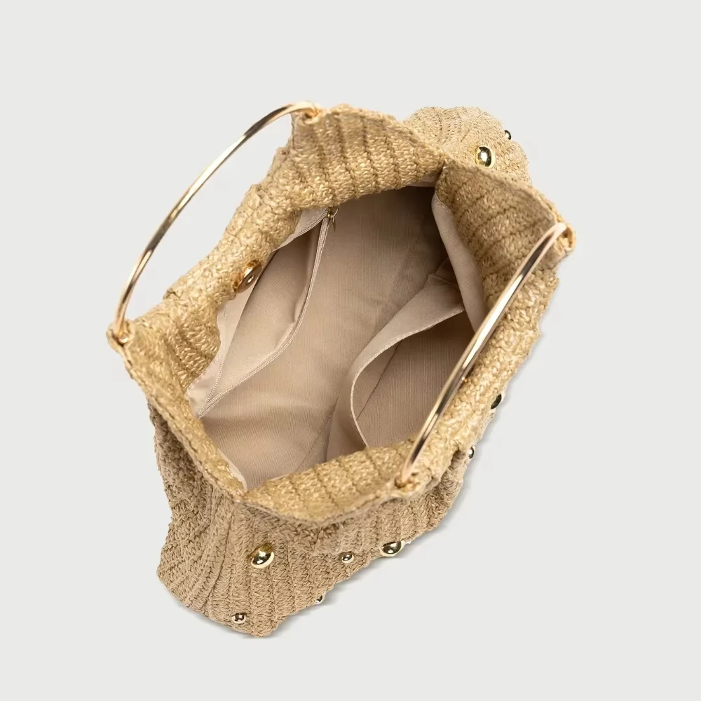 Sac à main femme en paille avec chaîne élégante - Image 5
