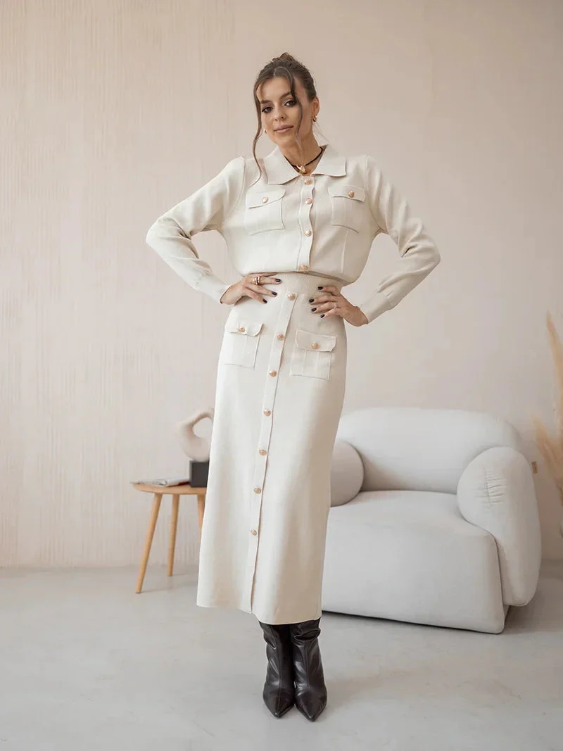Aurosa - Ensemble blazer et jupe style vintage