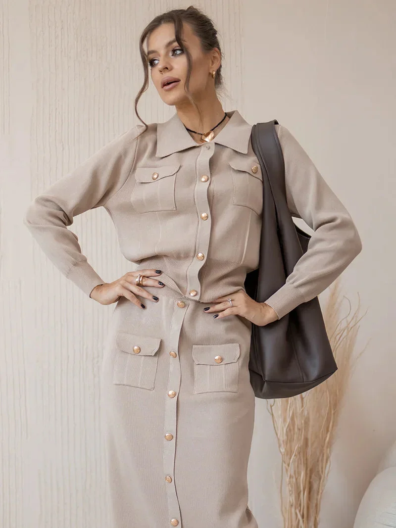 Aurosa - Ensemble blazer et jupe style vintage - Image 2