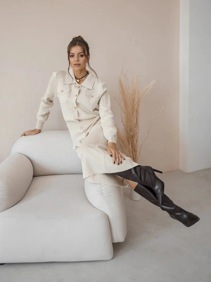 Aurosa - Ensemble blazer et jupe style vintage - Image 4