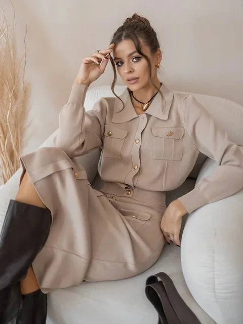 Aurosa - Ensemble blazer et jupe style vintage - Image 7