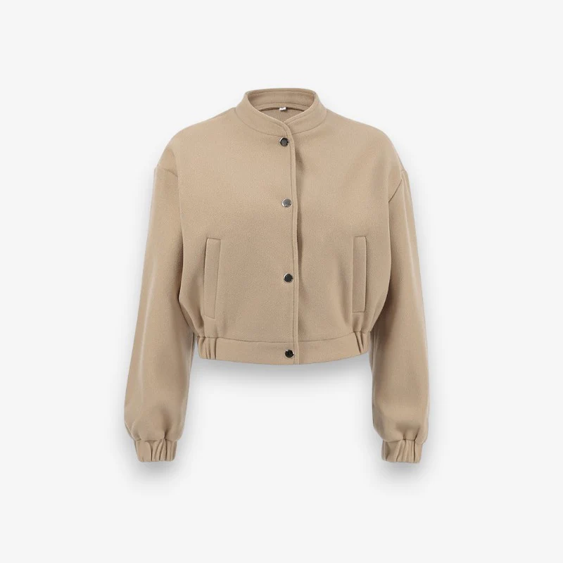 Bomber femme court manches longues à boutons