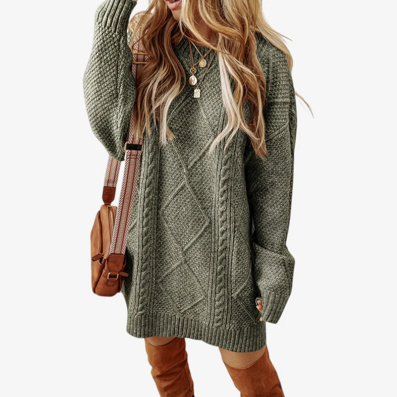 Cardigan femme ample col rond manches longues - Image 3
