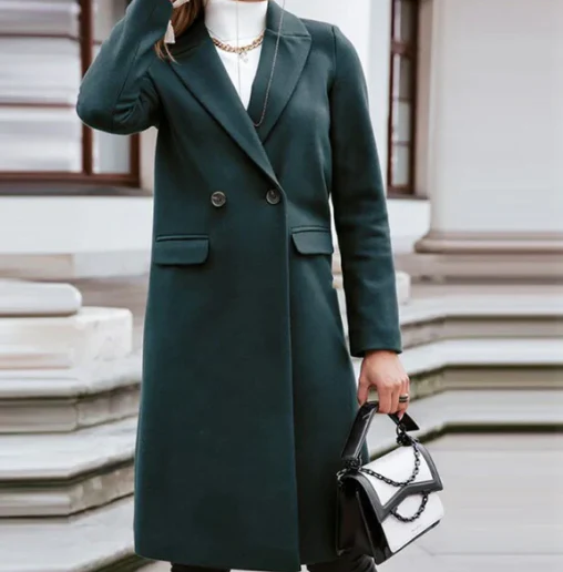 Manteau femme élégant à revers - Image 3