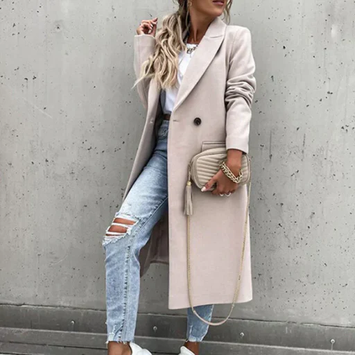 Manteau femme élégant à revers - Image 5