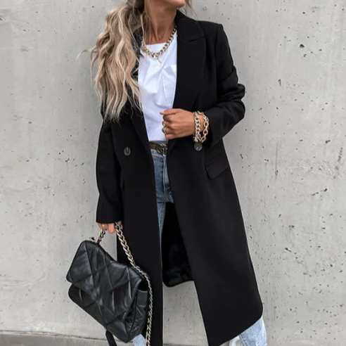 Manteau femme élégant à revers - Image 6