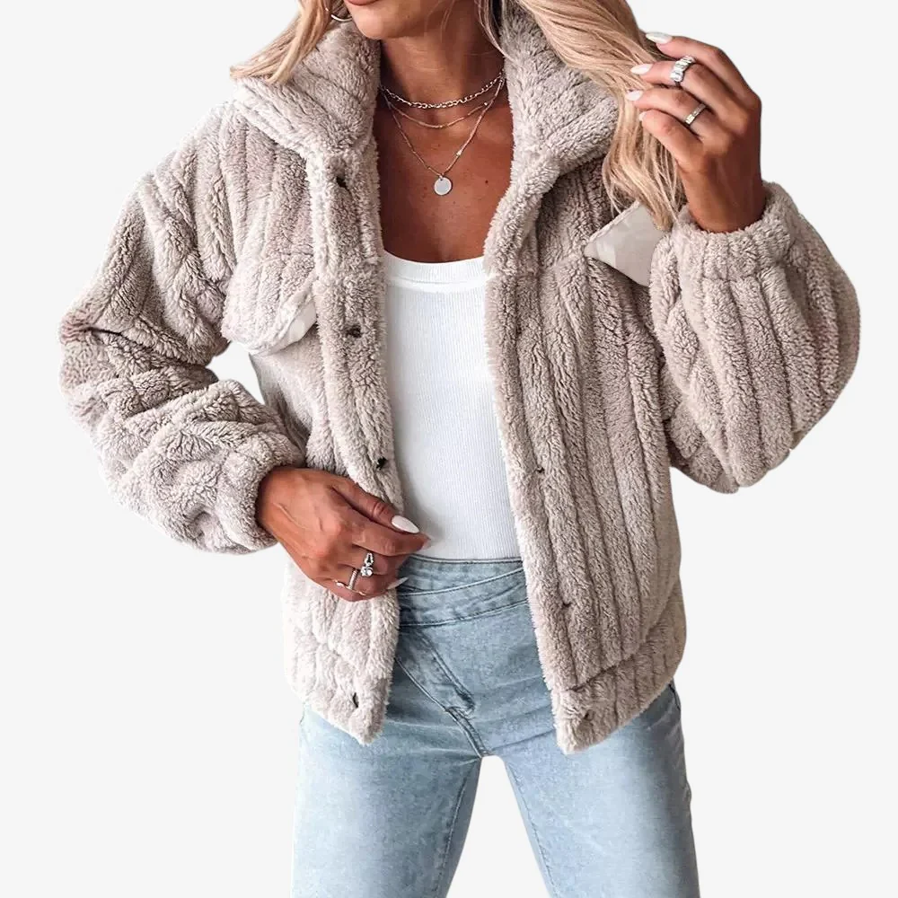 Veste femme col revers boutonnée