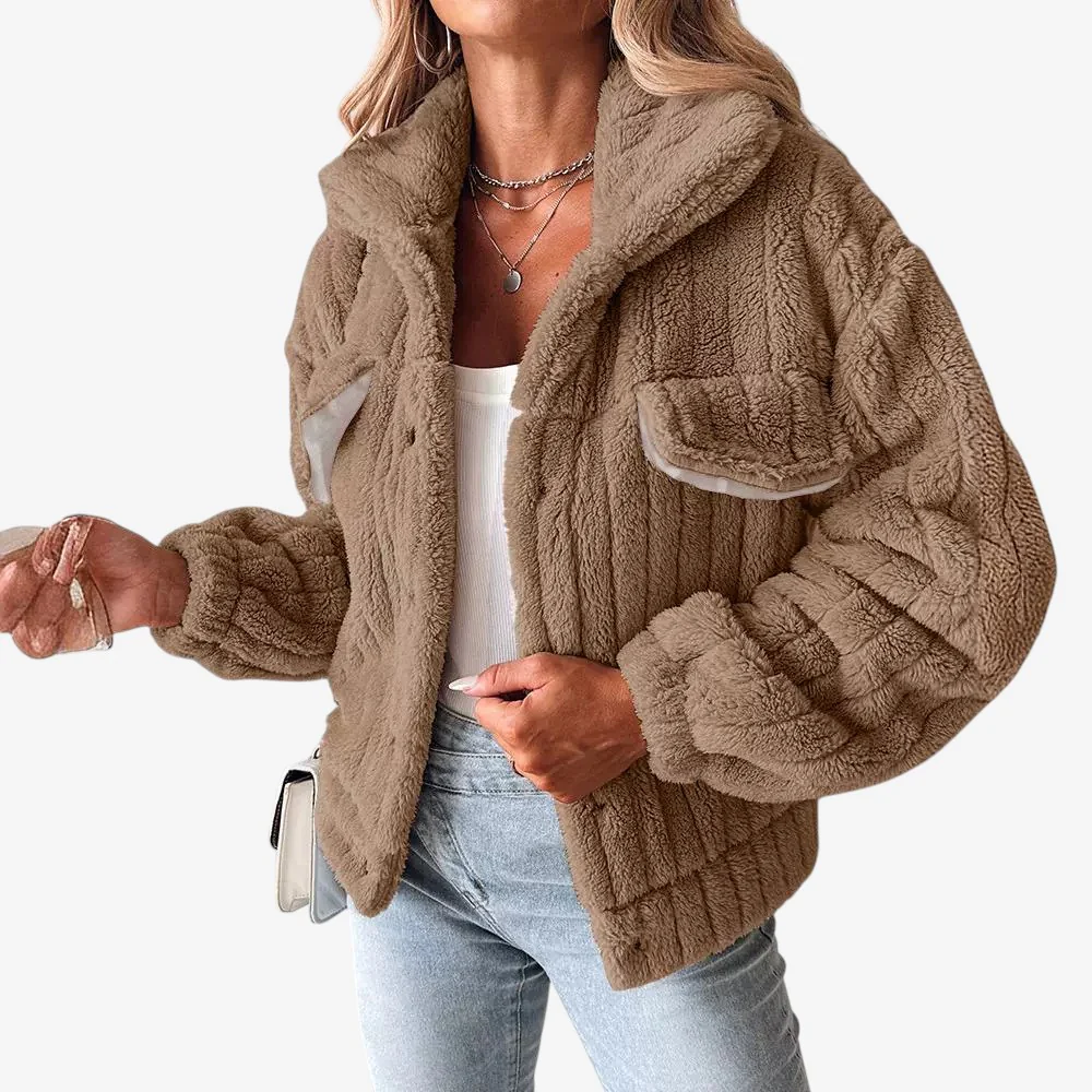 Veste femme col revers boutonnée - Image 3