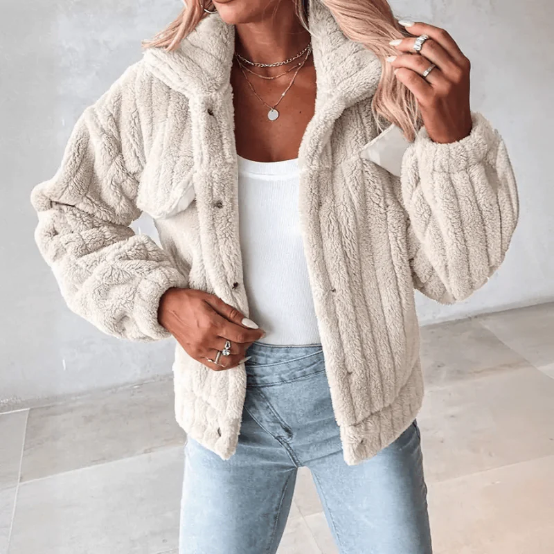 Veste femme col revers boutonnée - Image 4