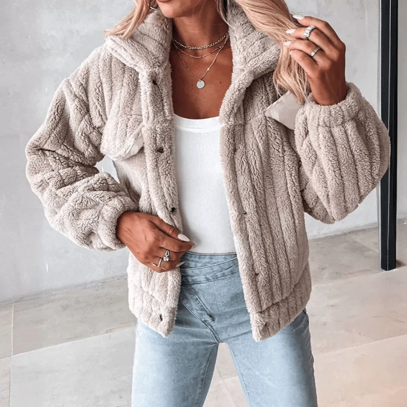 Veste femme col revers boutonnée - Image 5