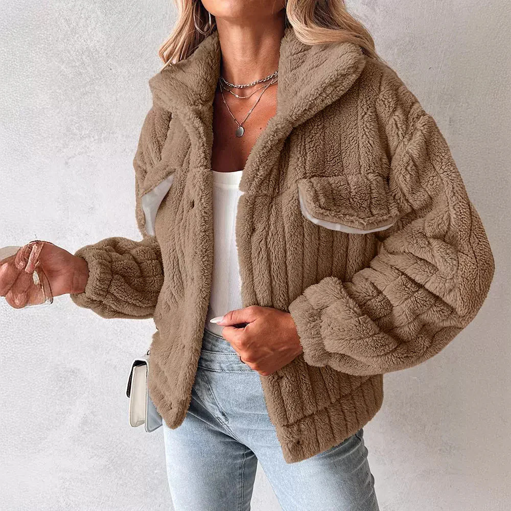 Veste femme col revers boutonnée - Image 6